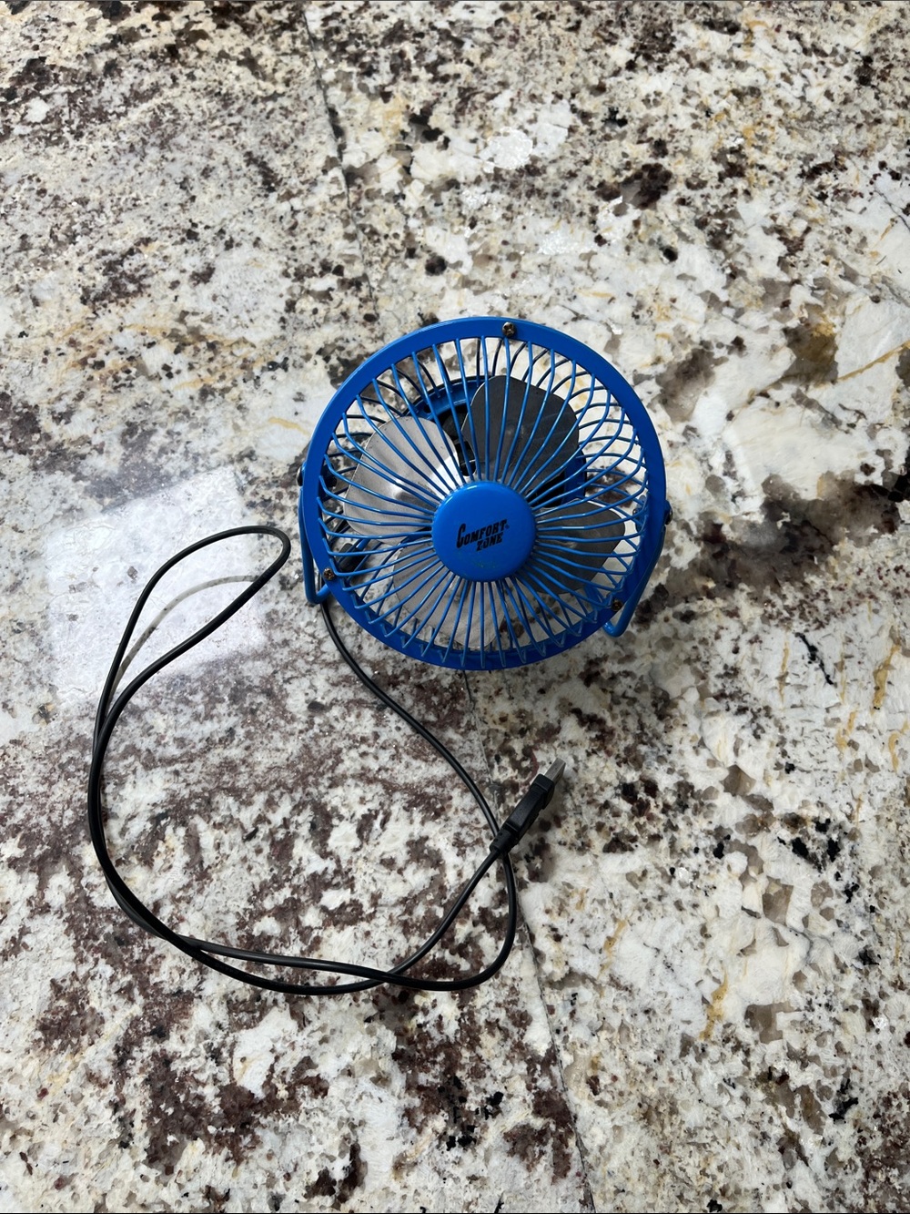 Comfort Zone Small Blue USB Desktop Fan